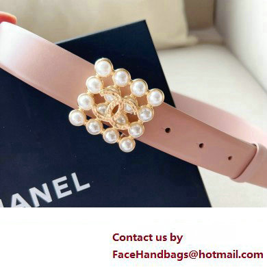 Chanel Width 3cm Metal  &  Glass Pearls calfskin belt AAA036 05 2024